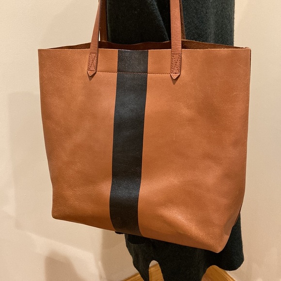 Madewell Paint Stripe Transport Leather Tote - Picture 9 of 15